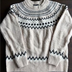 Esmara Cream Fair Isle Crewneck Sweater